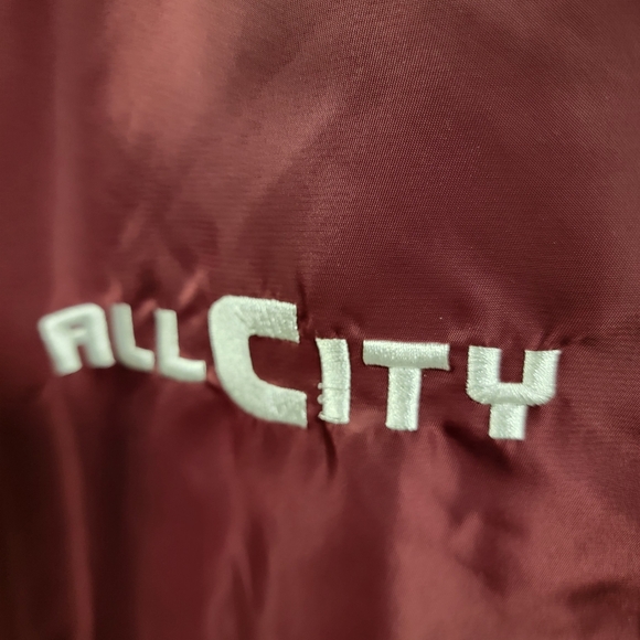 Just Don x ALL CITY Mens Snap Up Basketball Jacket Sz Medium Burgundy Ret $195 - Picture 4 of 14